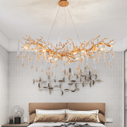 Aria Myers Crystal Branch Chandelier Light Brass