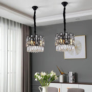 Mini Black Clear Crystal Chandelier