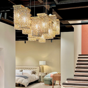 Post-Modern Light Luxury Rectangular Crystal Chandelier