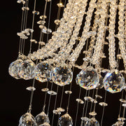 Flush Mounted Crystal Drops Chandelier Elegant Ceiling Light Fixture For Bedroom/ Living Room
