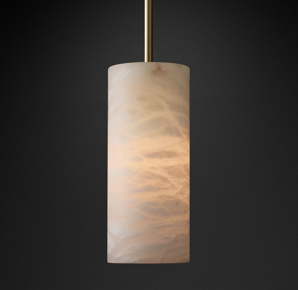 Hand Carved Alabaster Cylinder Pendant Lights for Kitchen Island,Outdoor Pendant Lighting – Ulamps