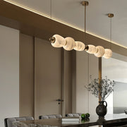 Alabaster Pebble Linear Modern Dining Room Light Fixtures, Living Room Chandeliers