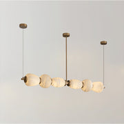 Alabaster Pebble Linear Modern Dining Room Light Fixtures, Living Room Chandeliers