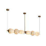 Alabaster Pebble Linear Modern Dining Room Light Fixtures, Living Room Chandeliers