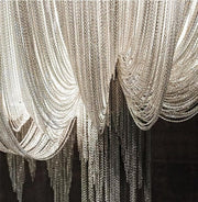 Alisa Luxury Double-Layer Aluminum Chain Tassel Chandelier