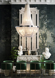 Alisa Luxury Plated Aluminum Chain Tassel Chandelier