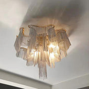 Aluminum Modern Chain Tassel Chandelier