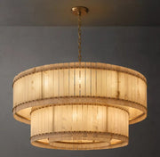 San Marco Alabaster Round Two-Tier Chandelier 22