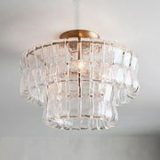 Amor 2-Tier Glass Ghiaccio Round Flushmount 18