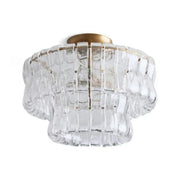 Amor 2-Tier Glass Ghiaccio Round Flushmount 18