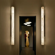 Alabaster Cylindrical Sconce