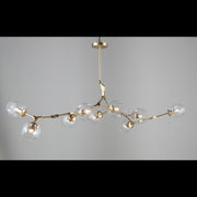 Metal Releaf Horizontal Globe Branching Bubble Chandelier