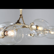 Metal Releaf Horizontal Globe Branching Bubble Chandelier