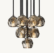 Luxury Boule De Cristal Smoke Glass Ball Round Cluster Chandelier Light 14