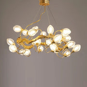 Branch Lotus Brass Chandelier