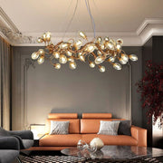 Branch Lotus Brass Chandelier
