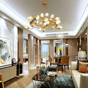 Branch Lotus Brass Chandelier