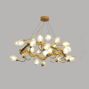 Branch Lotus Brass Chandelier
