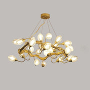 Branch Lotus Brass Chandelier
