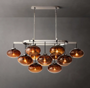 Cabrette Clear/Amber Glass Linear Chandelier 54