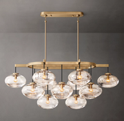 Cabrette Clear/Amber Glass Linear Chandelier 54
