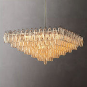 Chiaray Glass Multi-Tier Square Chandelier 32