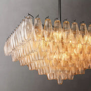 Chiaray Glass Multi-Tier Square Chandelier 32