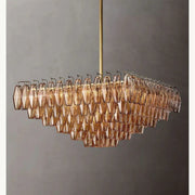 Chiaray Glass Multi-Tier Square Chandelier 32