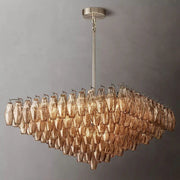 Chiaray Glass Multi-Tier Square Chandelier 32