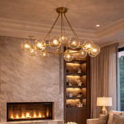 Bubble Clear Glass Round Chandelier 36