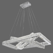 Crystal Elegance LED Chandelier //  3 Rectangles