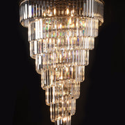 Odeon Spiral Tiered/ Layered Crystal Fringe Living Room Chandelier Light