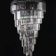 Odeon Spiral Tiered/ Layered Crystal Fringe Living Room Chandelier Light
