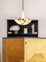 Domus Alabaster Round Modern Dining Room Light Fixtures, Living Room Chandeliers