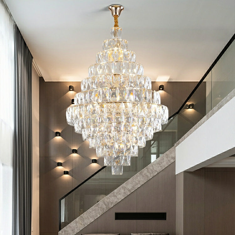 Extra Large Foyer Pure Crystal Ceiling Light Fixture Living Room Entra ...
