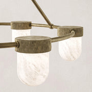 ARORA Alabaster Round Modern Dining Room Light Fixtures, Living Room Chandeliers