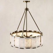 AZZURRA Alabaster Round Modern Dining Room Light Fixtures, Living Room Chandeliers