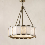 AZZURRA Alabaster Round Modern Dining Room Light Fixtures, Living Room Chandeliers