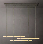 Audubon Modern Alabaster Triple Bar Linear Chandelier 60