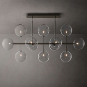 Glass Globe Mobile Linear Chandelier 58