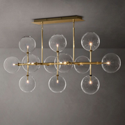 Glass Globe Mobile Linear Chandelier 58