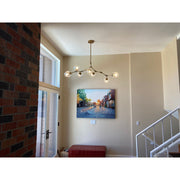 Metal Releaf Horizontal Globe Branching Bubble Chandelier