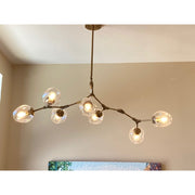 Metal Releaf Horizontal Globe Branching Bubble Chandelier