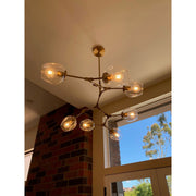 Metal Releaf Horizontal Globe Branching Bubble Chandelier