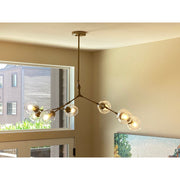 Metal Releaf Horizontal Globe Branching Bubble Chandelier