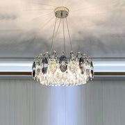 Luxurious K9 Crystal Chandelier in Brass/Silver Finish | Modern Ceiling Light Fixtures
