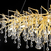 Elsa Crystal Droplet Branch Chandelier Light for Dining Room