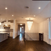 Odeon Spiral Tiered/ Layered Crystal Fringe Living Room Chandelier Light