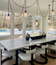 Modern Floating Pears-inspired Frosted Glass Chandelier for High-ceiling
