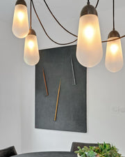 Modern Floating Pears-inspired Frosted Glass Chandelier for High-ceiling
